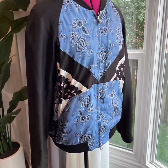 NWT 3.1 PHILLIP LIM Patchwork floral-print silk-twill bomber jacket - Picture 2 of 2
